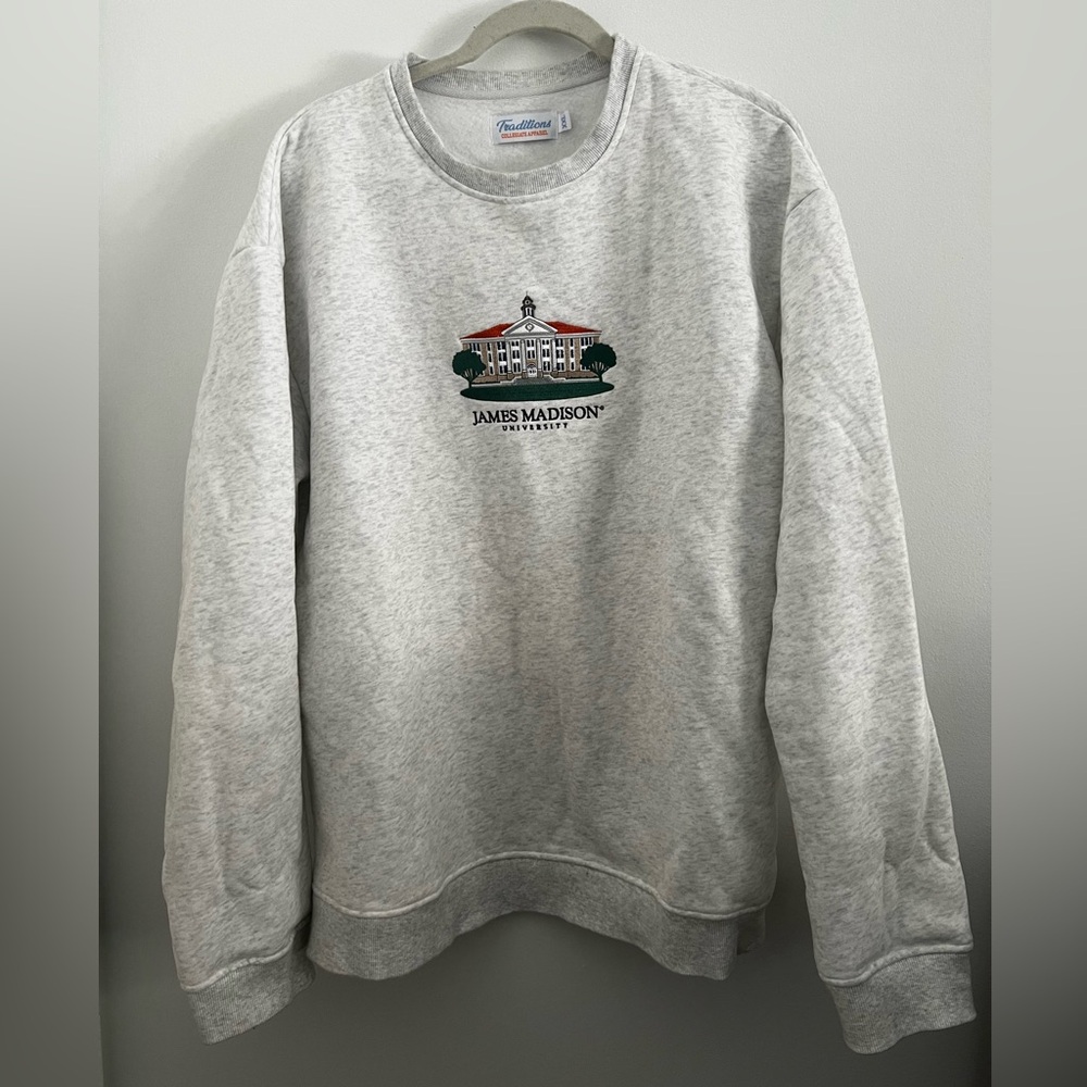 James Madison University JMU Embroidered Crewneck- Traditions Collegiate Apparel